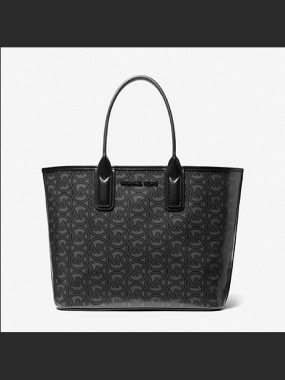 Michael Kors Black Logo Jacquard Tote